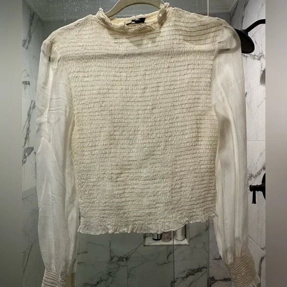 Rag & Bone Kayden Smocked Ruffled Blouse - Picture 5 of 7